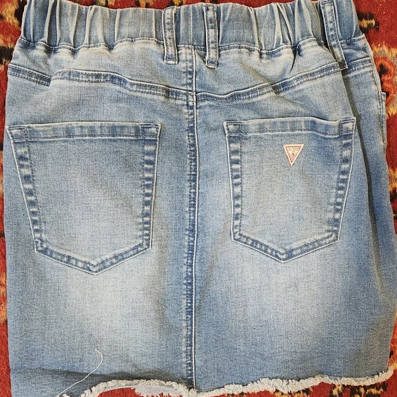 NWOT GUESS Distressed Denim Skirt with Drawstring - Picture 3 of 3